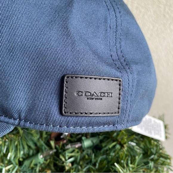 Coach Leather C Logo Varsity Baseball Hat Blue - Picture 6 of 10